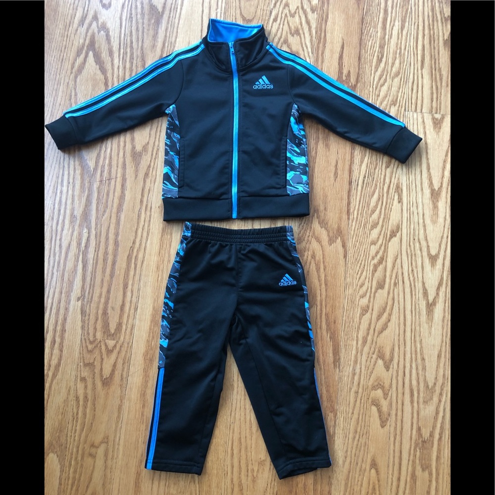 Toddler Boy Adidas Set - Blue Camo - Like New!